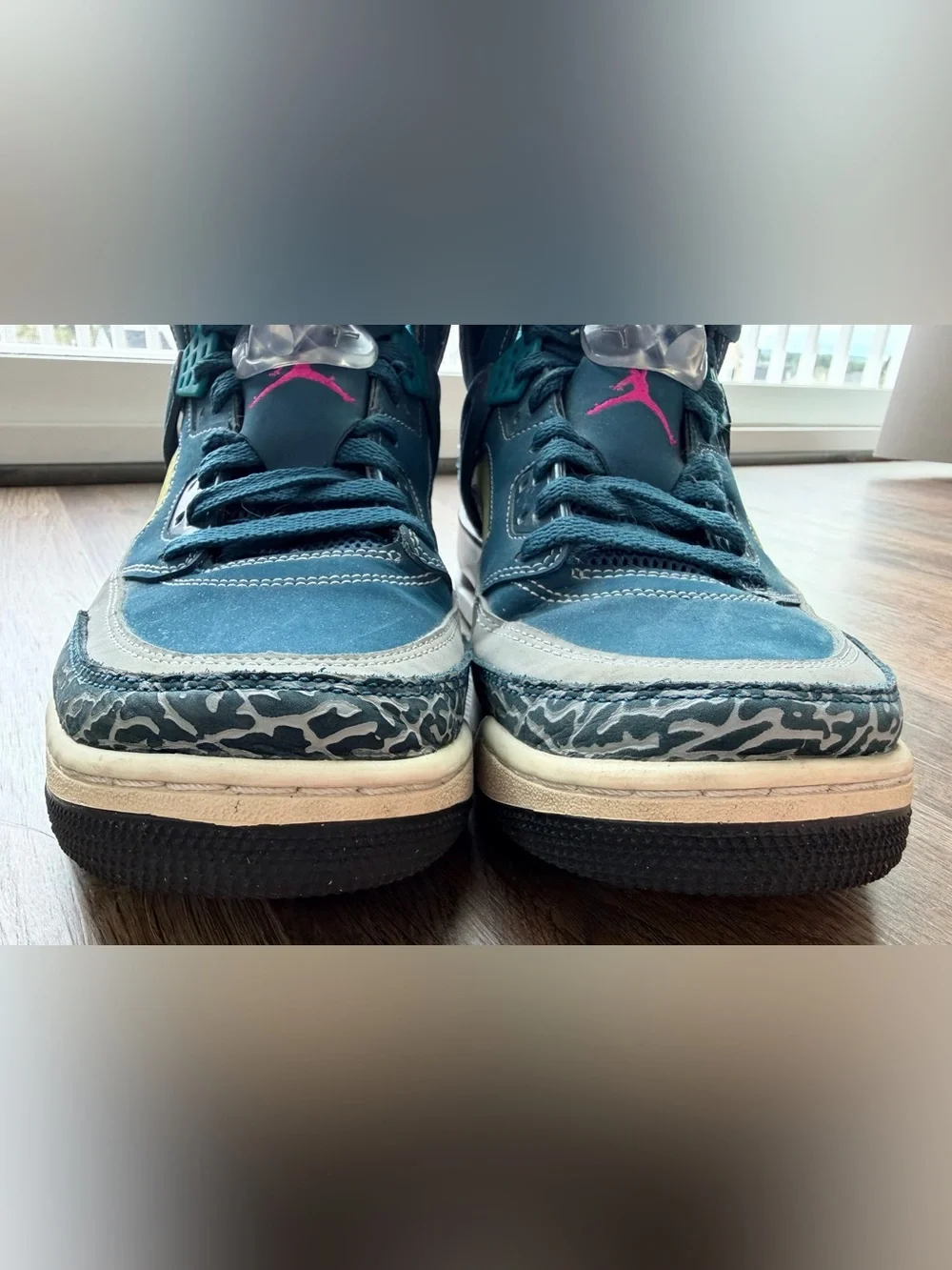 NIKE JORDAN | Spizike Space Blue | Elephant Print High Tops | Retro Shoes